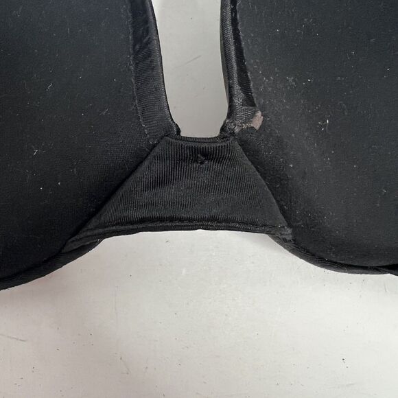Victoria's Secret Size 34C Plunge Bra Tiny Bow Detail Underwire Adjustable Black - Picture 9 of 10
